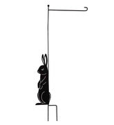 Plow & Hearth Decorative Garden Accents | Yard & Garden Laser Cut Bunny Rabbit Garden Flag Stand