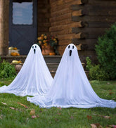 Plow & Hearth Decorative Garden Accents | Yard & Garden Lighted Color-Changing Halloween Ghost Stakes, Set Of 2