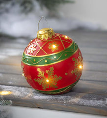 Plow & Hearth Decorative Garden Accents | Yard & Garden Lighted Indoor/Outdoor Decorative Ornament - Green