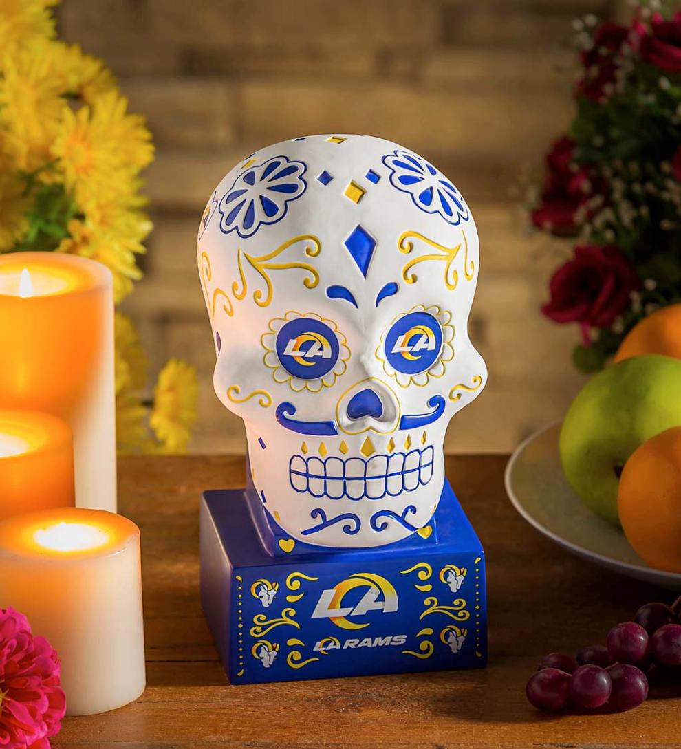 Plow & Hearth Decorative Garden Accents | Yard & Garden Los Angeles Rams Sugar Skull Statue
