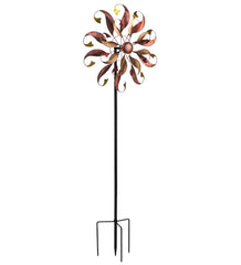 Plow & Hearth Decorative Garden Accents | Yard & Garden Mermaid Tail Tall Metal Wind Spinner - Copper