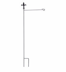 Plow & Hearth Decorative Garden Accents | Yard & Garden Metal Garden Flag Stand With Fleur De Lis Finial