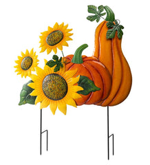 Plow & Hearth Decorative Garden Accents | Yard & Garden Metal Sunflower, Pumpkin And Gourd Stake