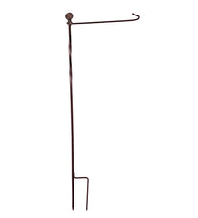 Plow & Hearth Decorative Garden Accents | Yard & Garden Metal Twist Garden Flag Stand With Finial - Black