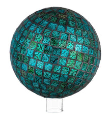 Plow & Hearth Decorative Garden Accents | Yard & Garden Mosaic Glass Gazing Garden Ball - Turquoise