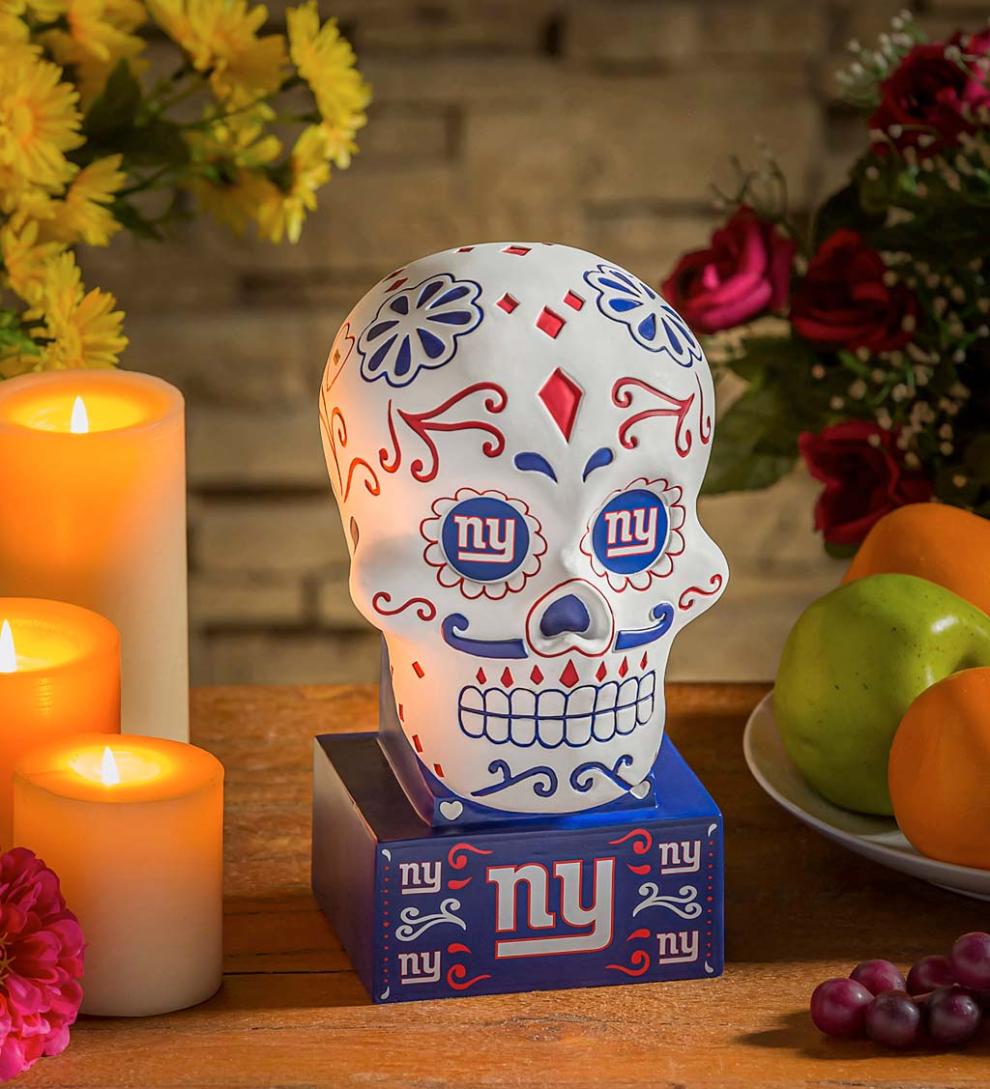 Plow & Hearth Decorative Garden Accents | Yard & Garden New York Giants Sugar Skull Statue