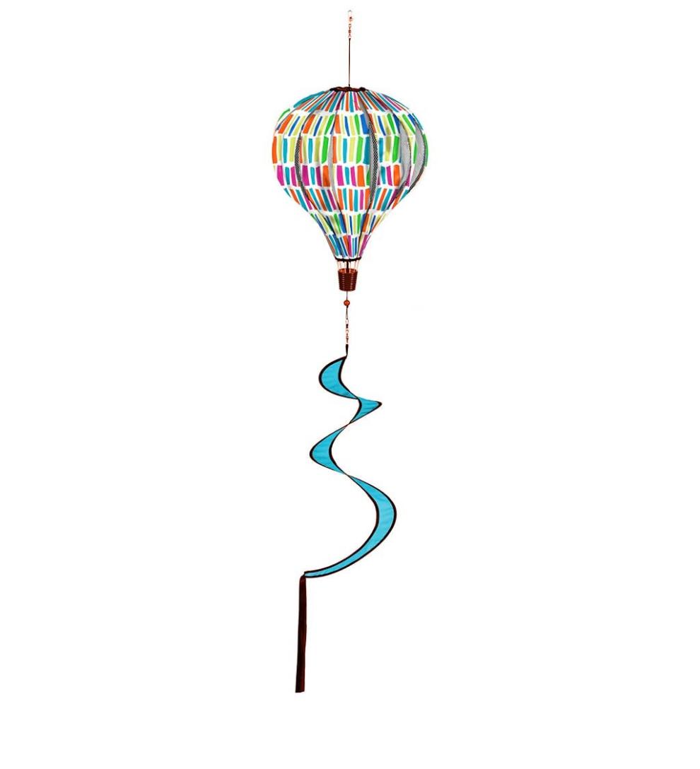 Plow & Hearth Decorative Garden Accents | Yard & Garden Paint Daubs Hot Air Balloon Wind Spinner