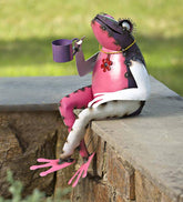 Plow & Hearth Decorative Garden Accents | Yard & Garden Recycled Metal Tea Frog Garden Art
