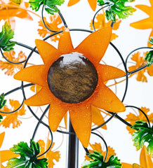 Plow & Hearth Decorative Garden Accents | Yard & Garden Sunflower Garden Metal Wind Spinner