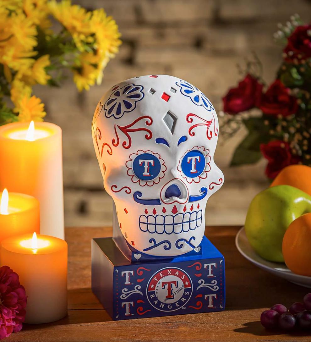 Plow & Hearth Decorative Garden Accents | Yard & Garden Texas Rangers, Sugar Skull Statue
