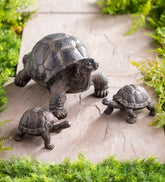 Plow & Hearth Decorative Garden Accents | Yard & Garden Tortoise Family Resin Garden Accents
