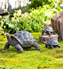 Plow & Hearth Decorative Garden Accents | Yard & Garden Tortoise Family Resin Garden Accents