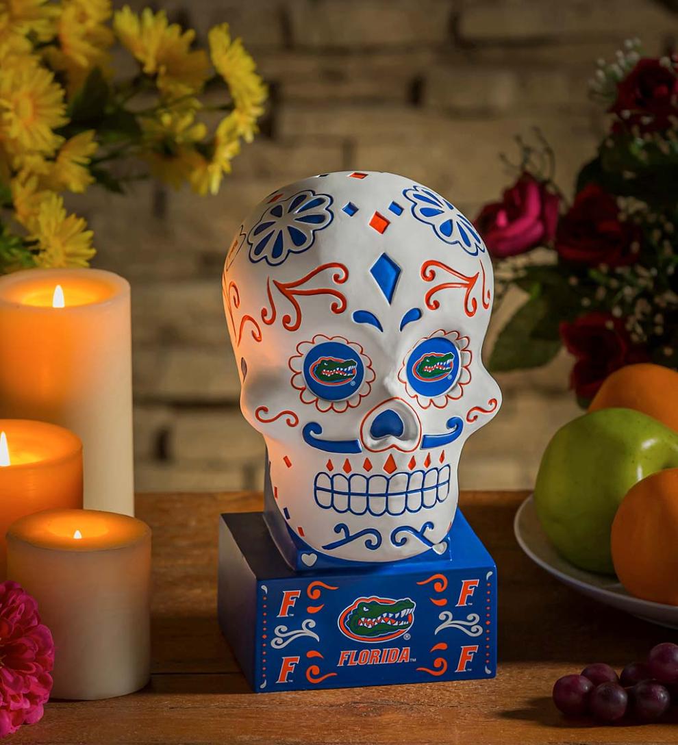 Plow & Hearth Decorative Garden Accents | Yard & Garden University Of Florida Sugar Skull Statue