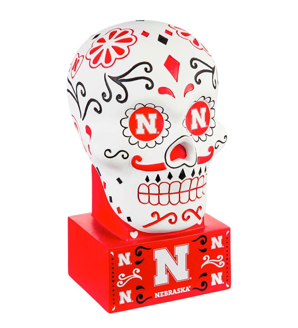 Plow & Hearth Decorative Garden Accents | Yard & Garden University Of Nebraska Sugar Skull Statue