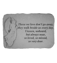 Plow & Hearth Decorative Garden Accents | Yard & Garden Usa-Made Cast Stone Angel Memorial Indoor/Outdoor Plaque