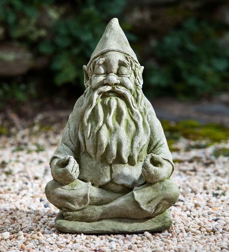 Plow & Hearth Decorative Garden Accents | Yard & Garden Usa-Made Handcrafted Stone Big Fred Gnome Garden Statue