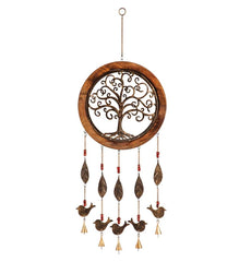 Plow & Hearth Decorative Garden Accents | Yard & Garden Wood And Metal Tree Of Life Garden Bell