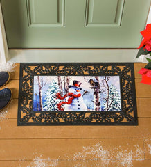 Plow & Hearth Doormats & Boot Trays | Outdoor Living Birch Forest Snowman Sassafras Switch Mat