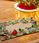 Plow & Hearth Doormats & Boot Trays | Outdoor Living Birds And Berries Holiday Hooked Accent Rug