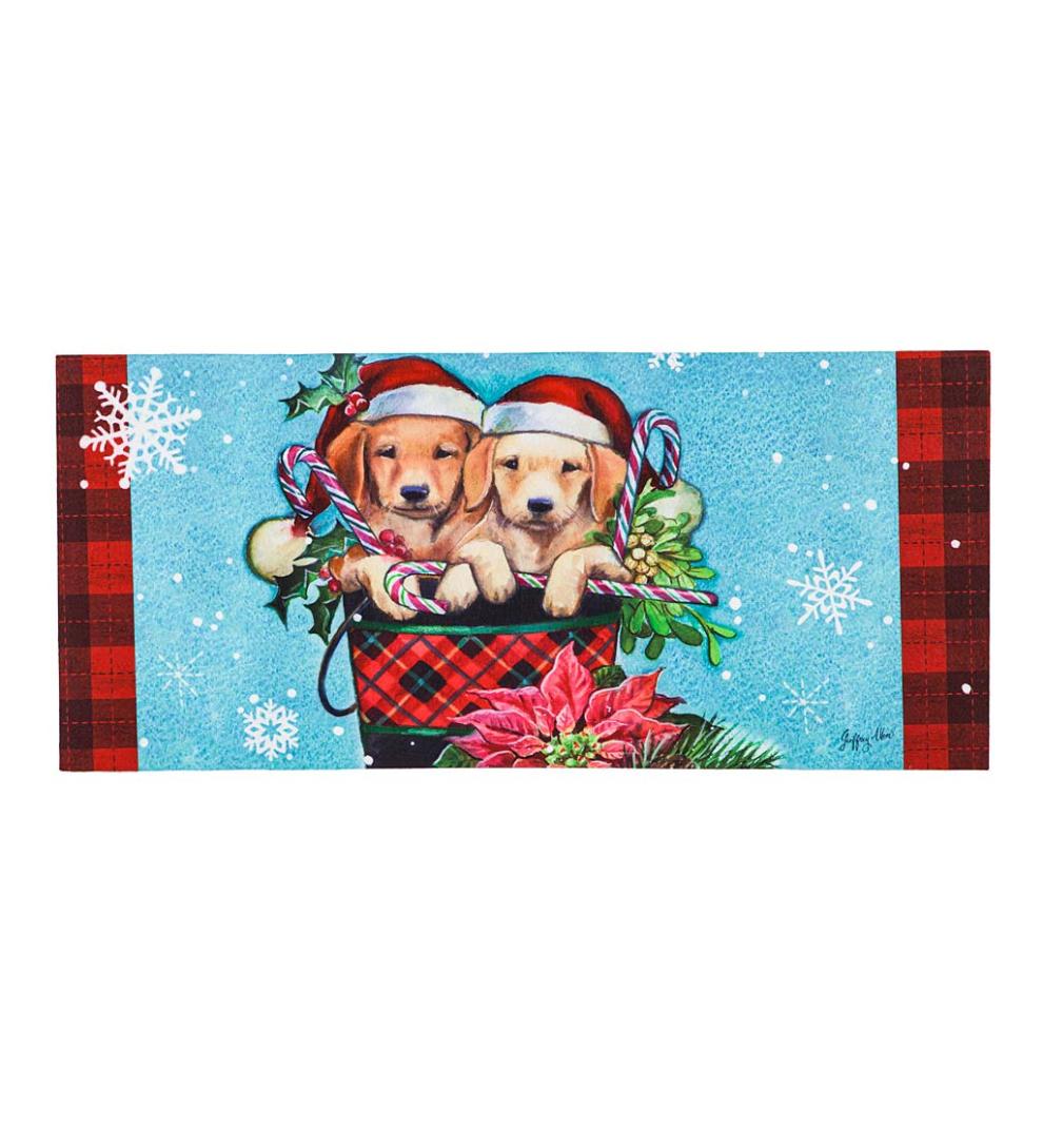 Plow & Hearth Doormats & Boot Trays | Outdoor Living Christmas Puppy Bucket Sassafras Switch Mat