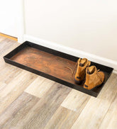 Plow & Hearth Doormats & Boot Trays | Outdoor Living Embossed Metal Garden Gnome Boot Tray
