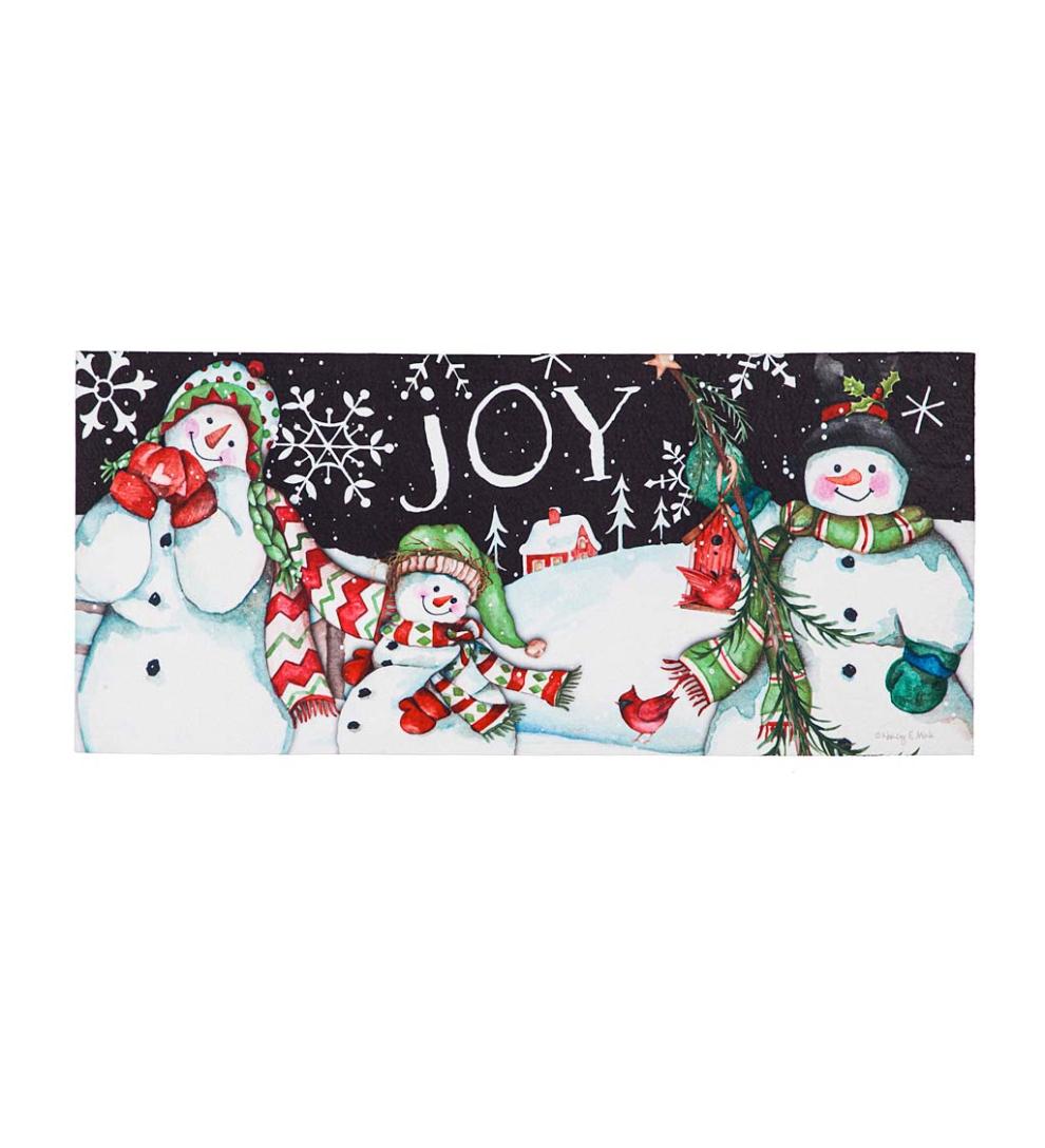 Plow & Hearth Doormats & Boot Trays | Outdoor Living Snowman Joy Holiday Sassafras Switch Mat