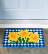 Plow & Hearth Doormats | Indoor Living Buffalo Check Daffodils Coir Mat