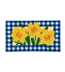Plow & Hearth Doormats | Indoor Living Buffalo Check Daffodils Coir Mat