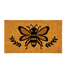 Plow & Hearth Doormats | Indoor Living Indoor/Outdoor Honey Bee And Laurels Coir Fiber Mat
