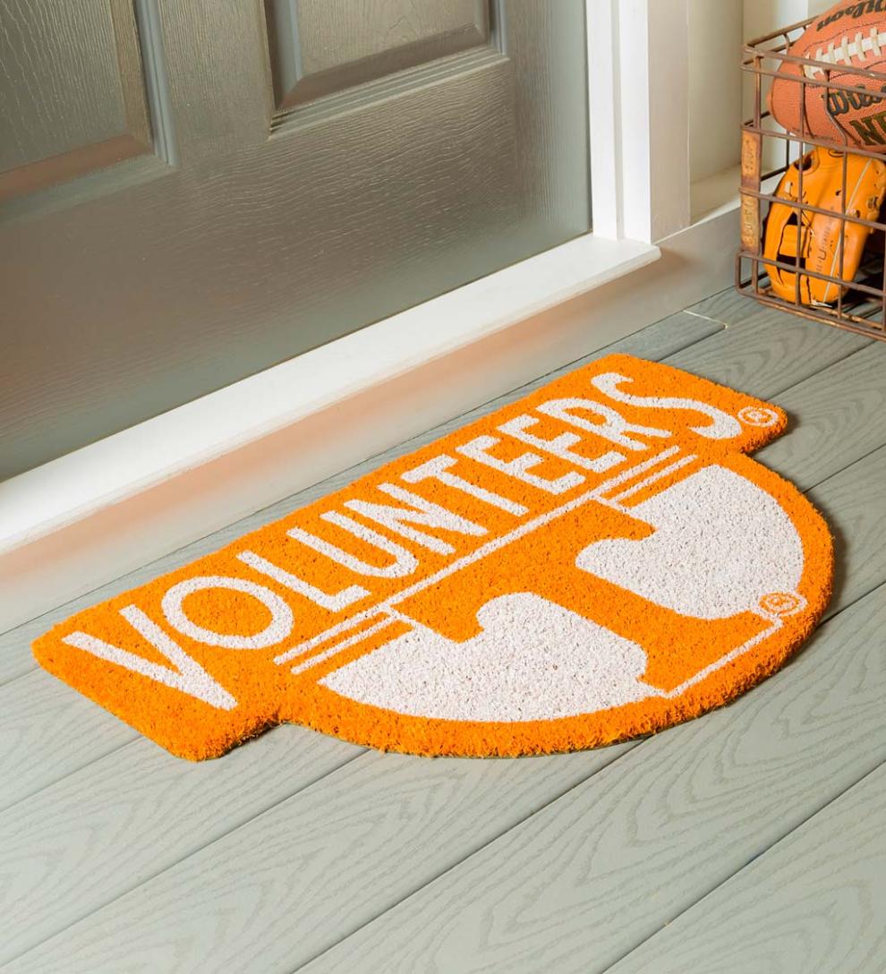 Plow & Hearth Doormats | Indoor Living Ncaa Team Shaped Coir Door Mat - Auburn Tigers