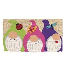 Plow & Hearth Doormats | Indoor Living Portly Garden Gnomes Shaped Coir Fiber Mat
