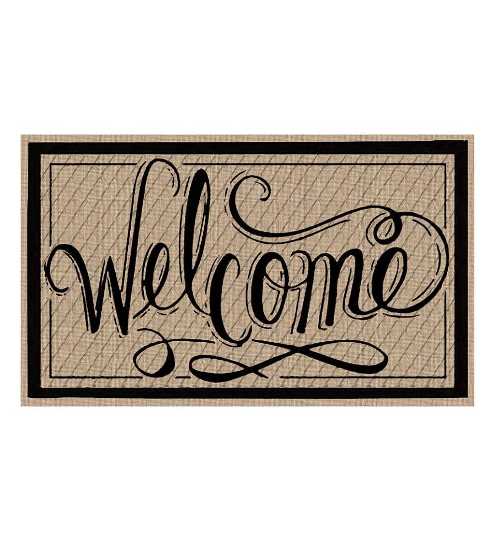 Plow & Hearth Doormats | Indoor Living Welcome Embossed Script Mat