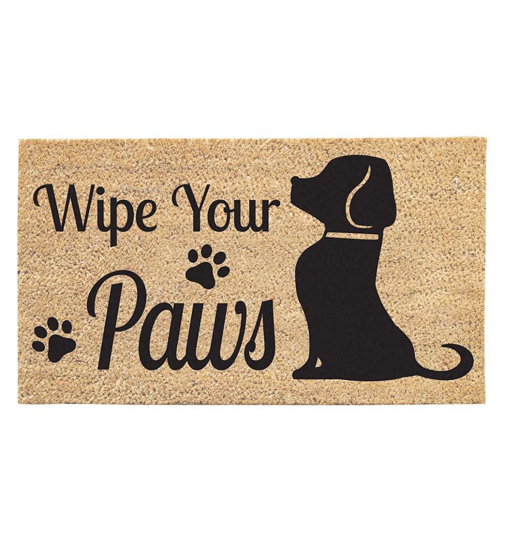 Plow & Hearth Doormats | Indoor Living Wipe Your Paws Dog Coir Mat