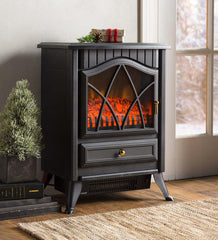 Plow & Hearth Electric Fireplaces & Stoves | Fireplace & Hearth Compact Electric Stove - Black