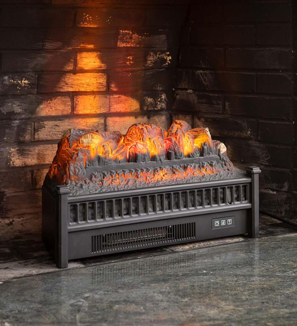 Plow & Hearth Electric Fireplaces & Stoves | Fireplace & Hearth Electric Log Set With Adjustable Flame Settings And Remote Control - Oak