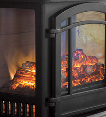 Plow & Hearth Electric Fireplaces & Stoves | Fireplace & Hearth Panoramic Quartz Infrared Stove Heater - Black