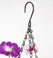 Plow & Hearth Faux Flowers & Plants | Indoor Living Faux Petunia Hanging Basket - Purple