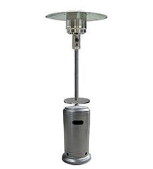 Plow & Hearth Fire Pits | Fireplace & Hearth Freestanding Steel Propane Patio Heater With Adjustable Table - Bronze