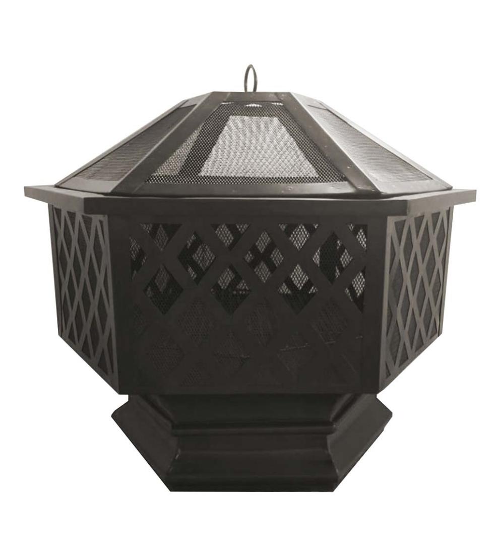 Plow & Hearth Fire Pits | Fireplace & Hearth Hexagon Wood-Burning Fire Pit