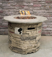 Plow & Hearth Fire Pits | Fireplace & Hearth Pittsburg Outdoor Stone Gas Round Fire Pit