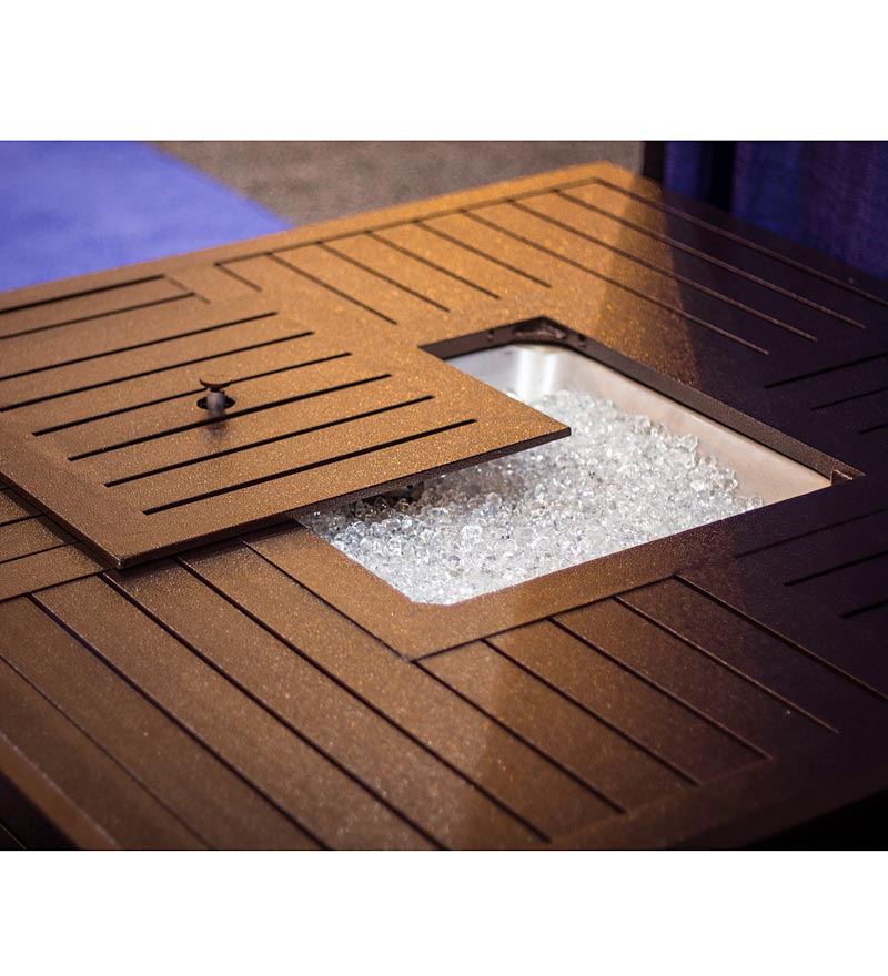 Plow & Hearth Fire Pits | Fireplace & Hearth Slatted Aluminum Propane Fire Pit