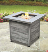 Plow & Hearth Fire Pits | Fireplace & Hearth Tidewater Propane Gas Fire Pit With Tabletop Insert, Fire Glass And Cover