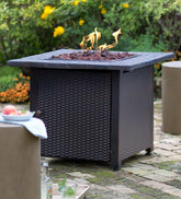 Plow & Hearth Fire Pits | Fireplace & Hearth Wicker Propane Gas Fire Pit