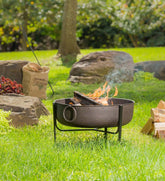 Plow & Hearth Fire Pits | Fireplace & Hearth Wood-Burning Fire Pit Bowl With Iron Loop Handles