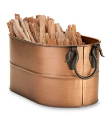 Plow & Hearth Fire Starters & Fatwood | Fireplace & Hearth Copper Finished Firewood Bucket
