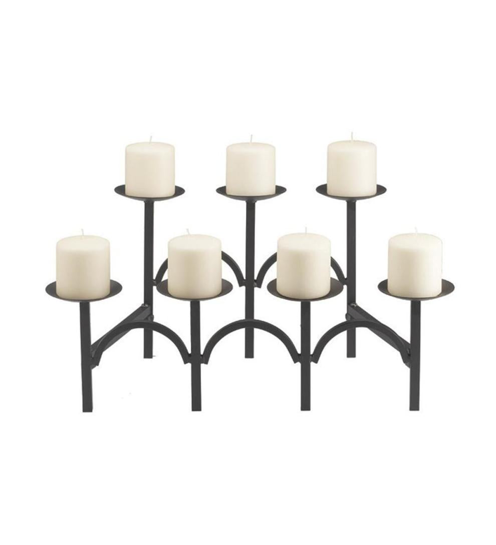Plow & Hearth Fireplace Candelabras | Fireplace & Hearth Iron Two-Tiered Fireplace Candelabra - Black
