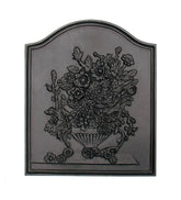 Plow & Hearth Fireplace Grates & Firebacks | Fireplace & Hearth Bouquet Cast Iron Fireplace Fireback In Matte Black Finish