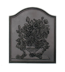 Plow & Hearth Fireplace Grates & Firebacks | Fireplace & Hearth Bouquet Cast Iron Fireplace Fireback In Matte Black Finish