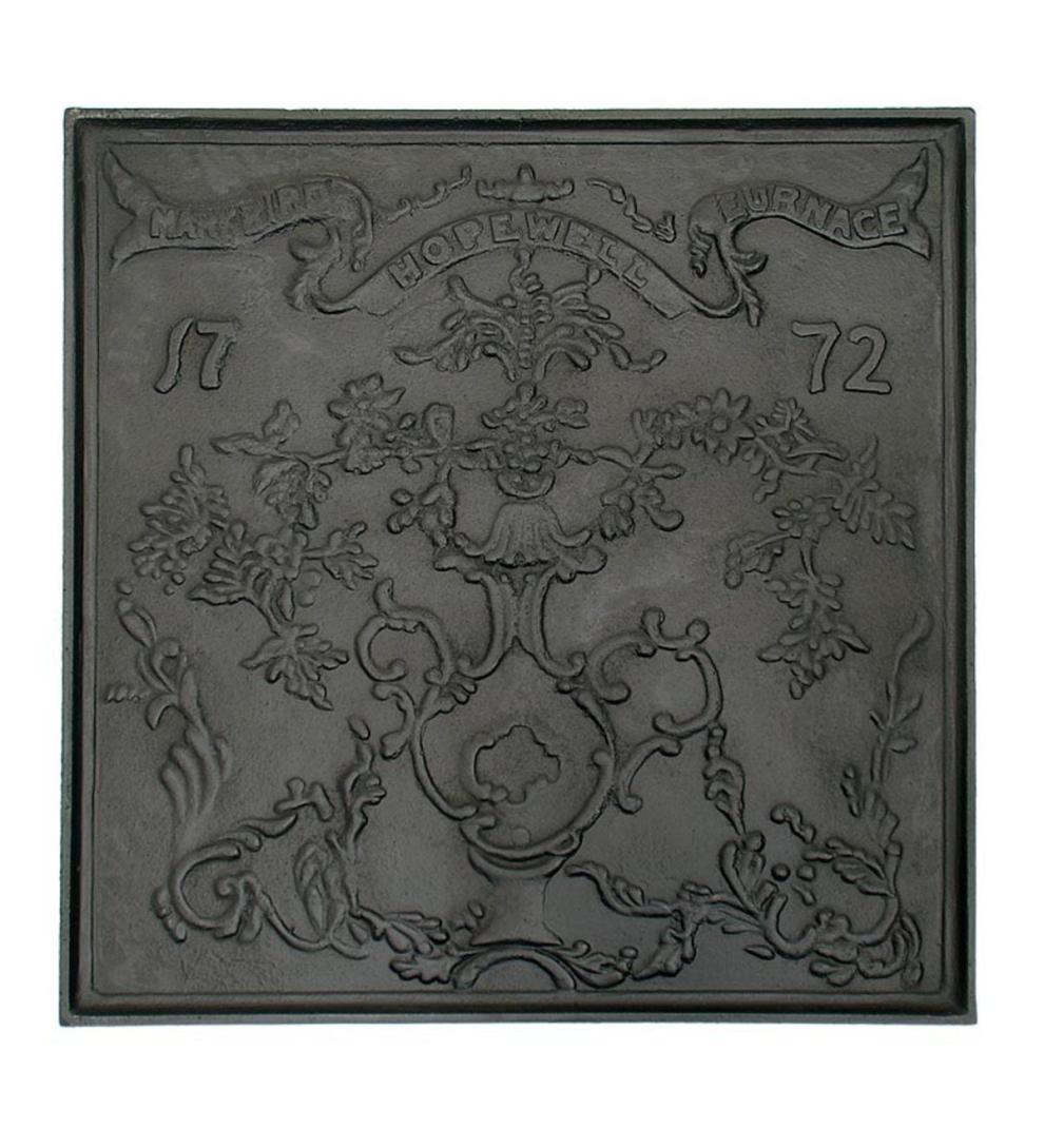 Plow & Hearth Fireplace Grates & Firebacks | Fireplace & Hearth Colonial Hopewell Cast Iron Fireplace Fireback In Matte Black Finish