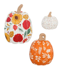 Plow & Hearth Fireplace & Mantel Décor | Fireplace & Hearth Autumn Blooms Ceramic Pumpkins, Set Of 3